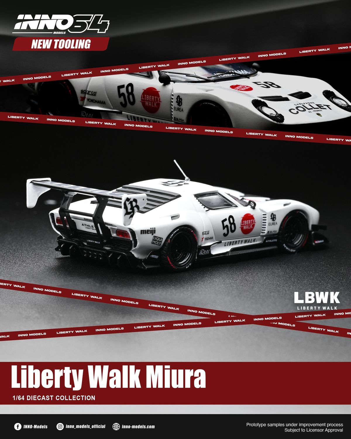 1:64 Inno64 - Lamborghini Miura GT LB-Silhouette WORKS, white