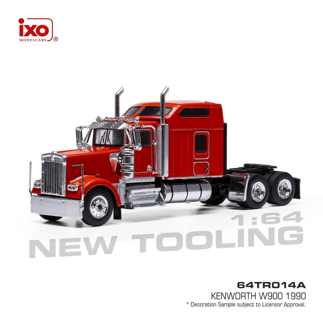 1:64 Ixo - 1990 Kenworth W900 Sleeper Cab, rot 1:64 Ixo - 1990 Kenworth W900 Sleeper Cab, rot