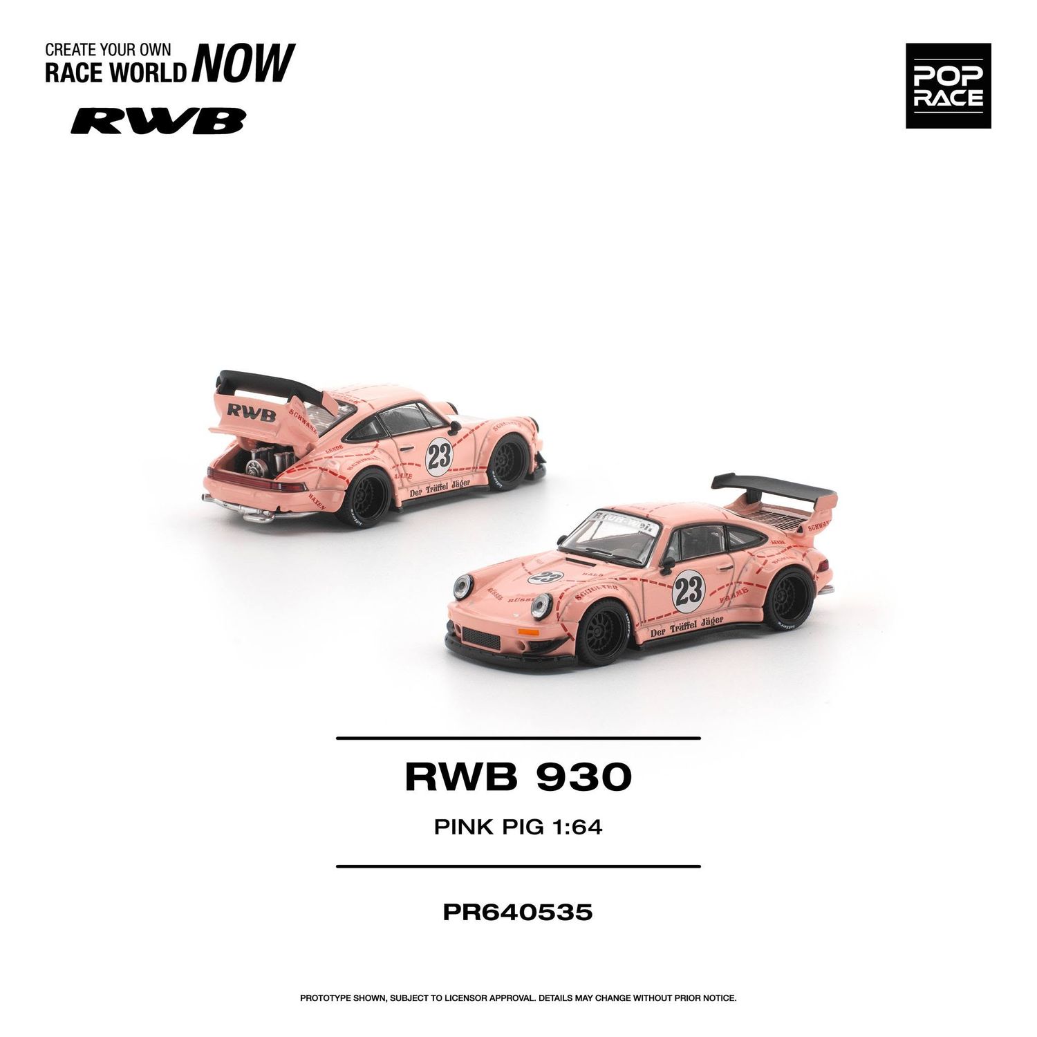 1:64 Pop Race Limited - RWB 930 #23 *Pink Pig*, pink