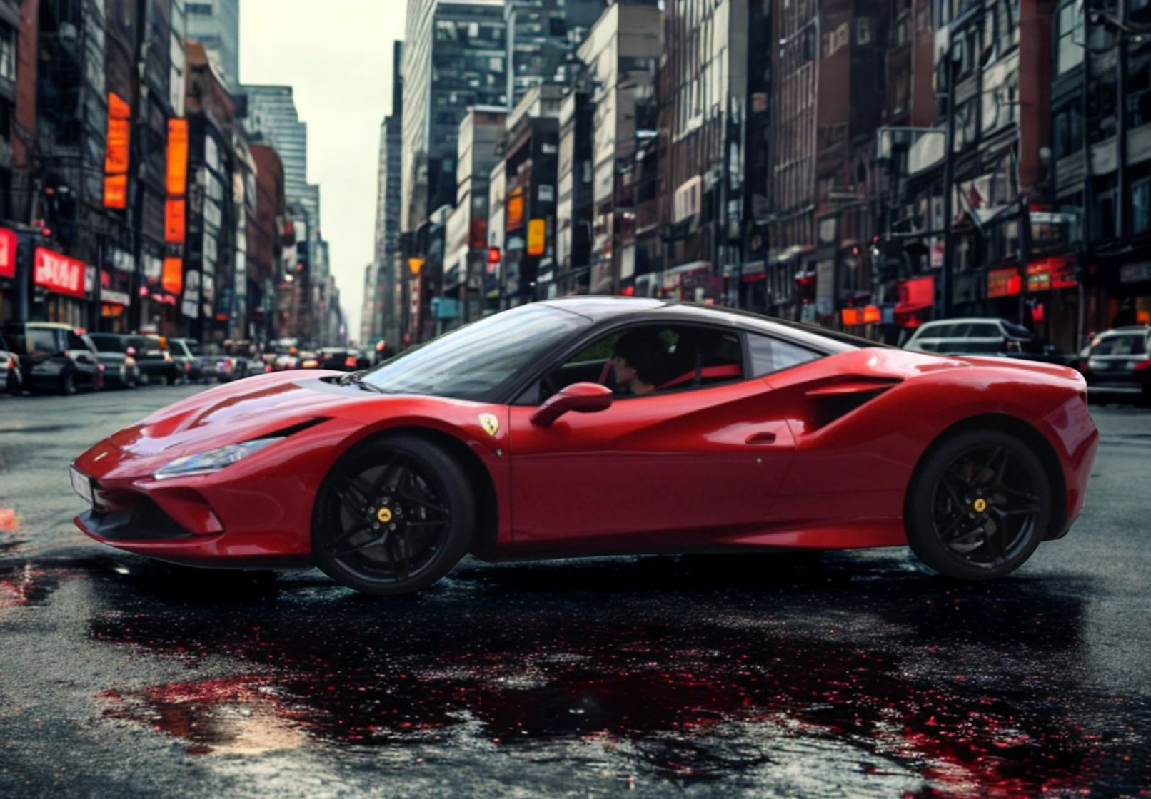 1:43 BBR - 2019 Ferrari F8 Tributo Black Roof Rosso Fuoco Red Black