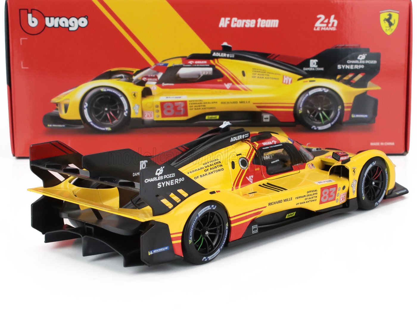 1:18 Bburago - Ferrari 499P 3.0L Turbo V6 Team AF Corse #83 24h Le Mans 2024 R. Kubica - R. Shwartzman - Y. Ye