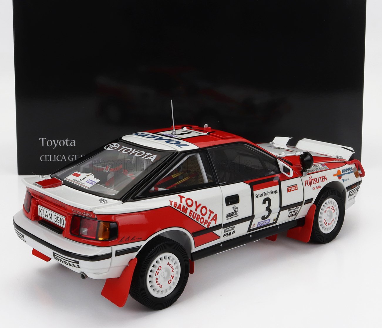 1:18 Kyosho - Toyota Celica GT-Four ST165 #3 Winner Safari Rally 1990 B. Waldegård - F. Gallagher