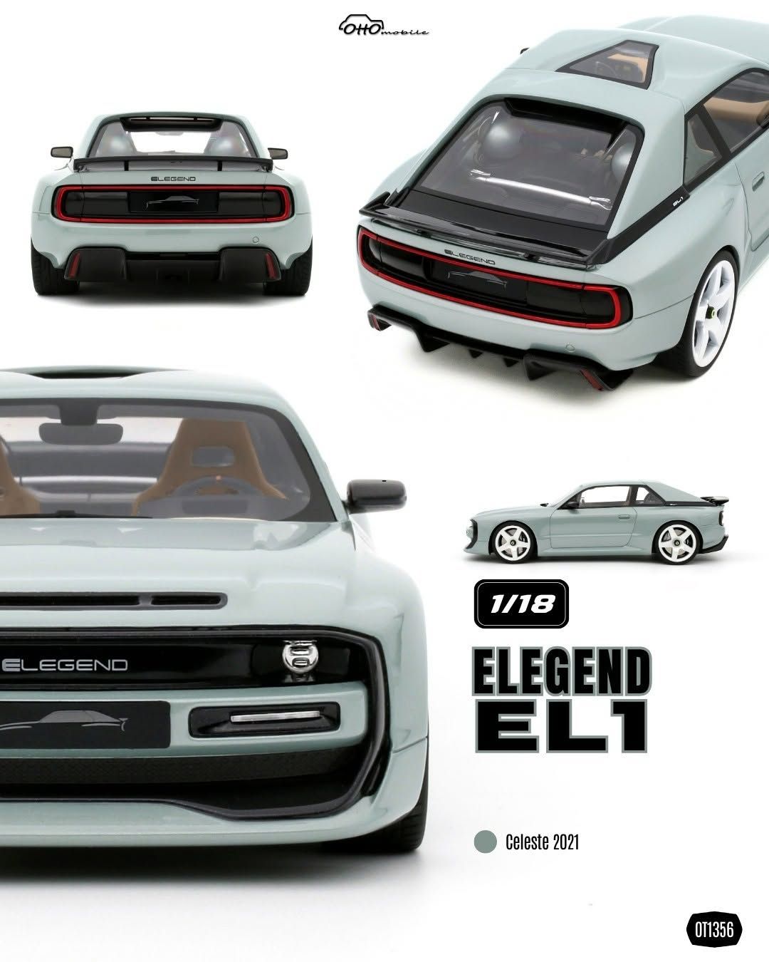 1:18 Otto Mobile - 2021 Elegend EL1 Inspired by Audi Quattro 80's 816 cv 0-100 km/h 2.8 s Brown Interior Light Grey
