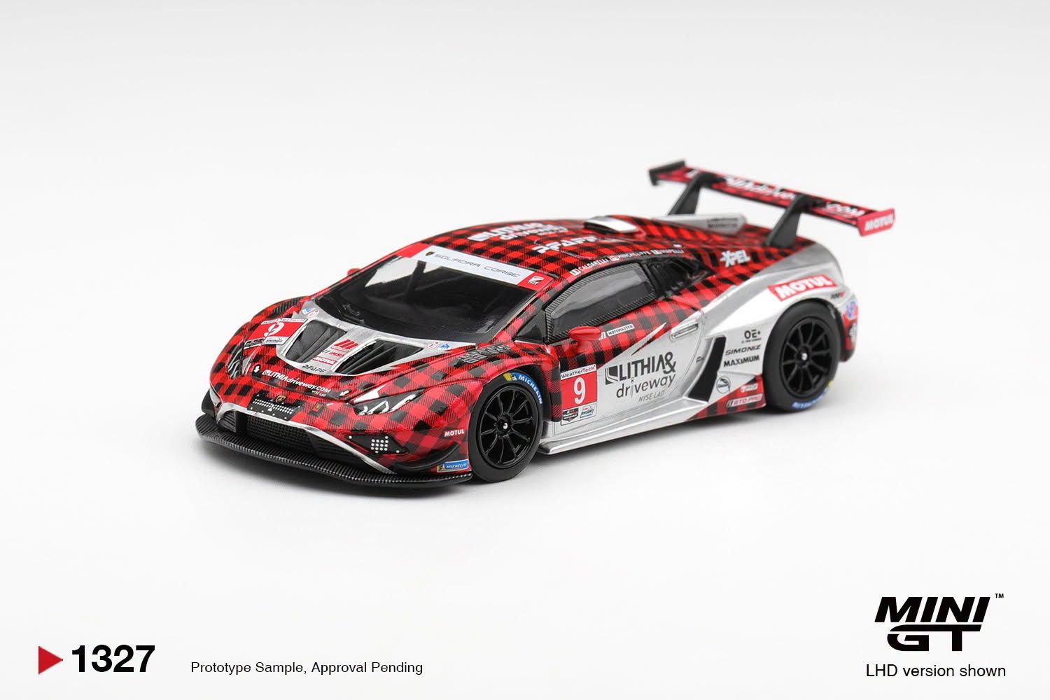 1:64 Mini GT - 2025 Lamborghini Huracan GT3 EVO2 #9 Pfaff Motorsports Weathertech GTD Pro *Blister packaging*