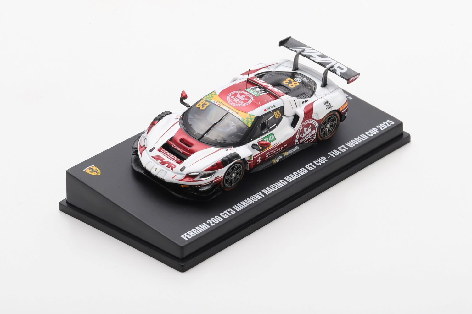 1:64 Looksmart - Ferrari 296 GT3 3.0L Twin Turbo V6 Team Harmony Racing #83 Macau FIA GT World Cup 2025 Y. Ye