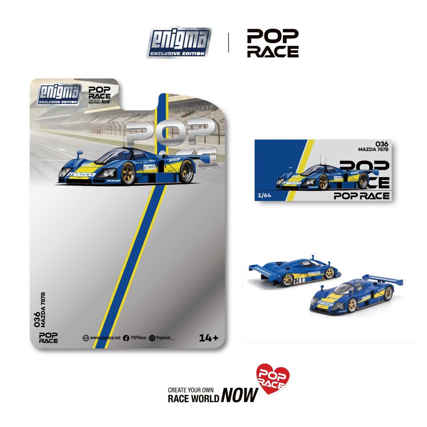 1:64 Pop Race Limited - Mazda 787B, racing *Enigma Exclusive*