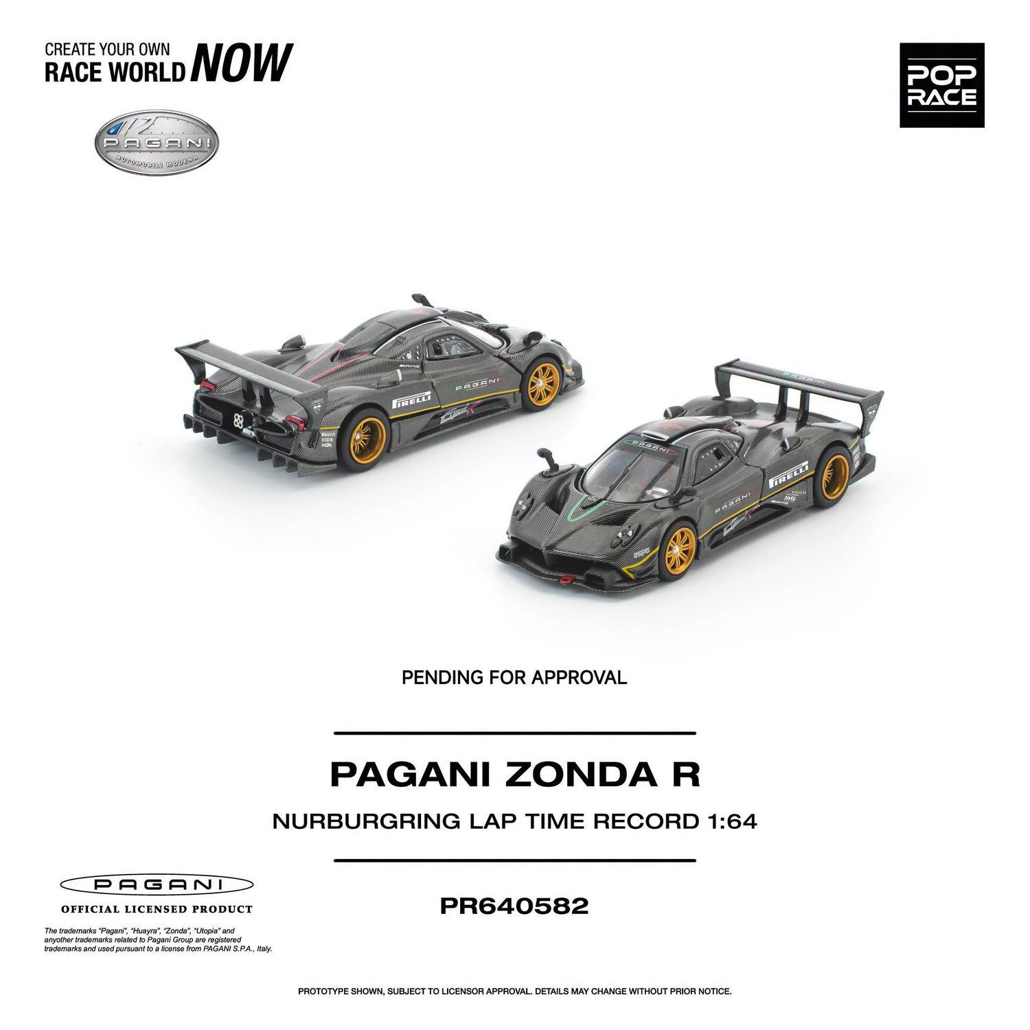 1:64 Pop Race Limited - Pagani Zonda R Nurburgring Lap Time Record, grey