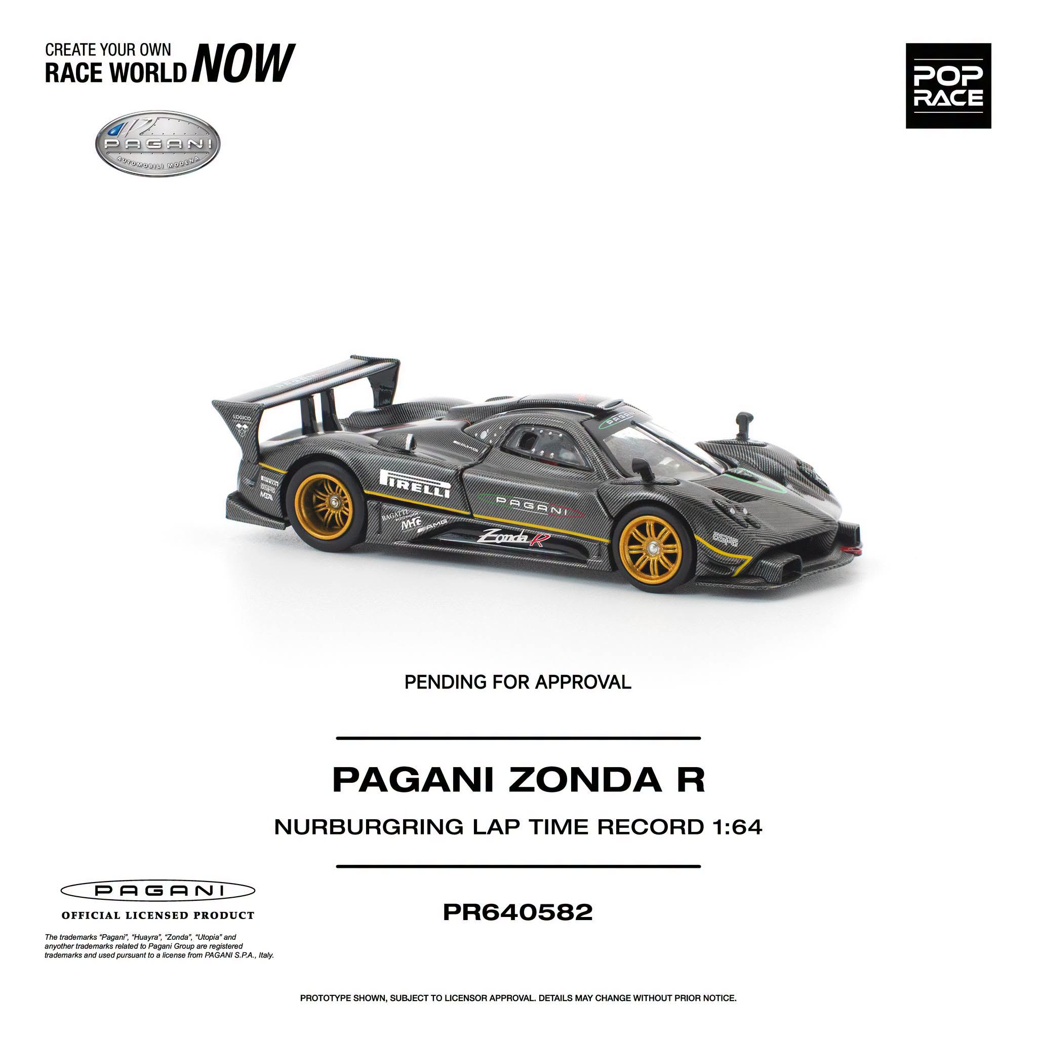 1:64 Pop Race Limited - Pagani Zonda R Nurburgring Lap Time Record, grey