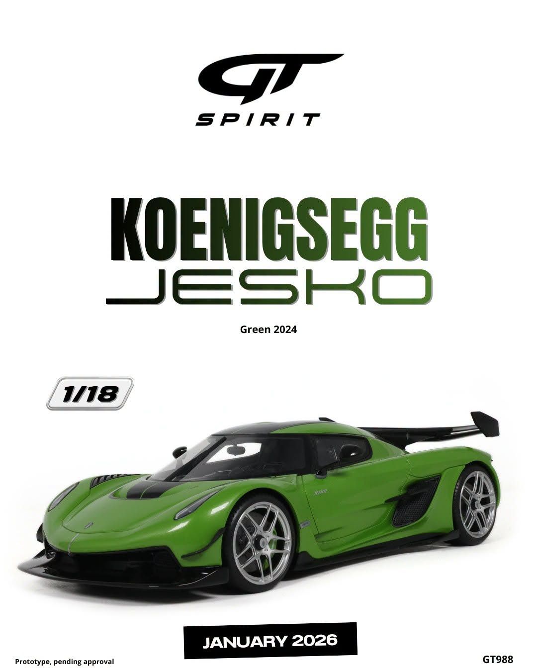 1:18 GT Spirit - 2024 Koenigsegg Jesko Green 1:18 GT Spirit - 2024 Koenigsegg Jesko Green