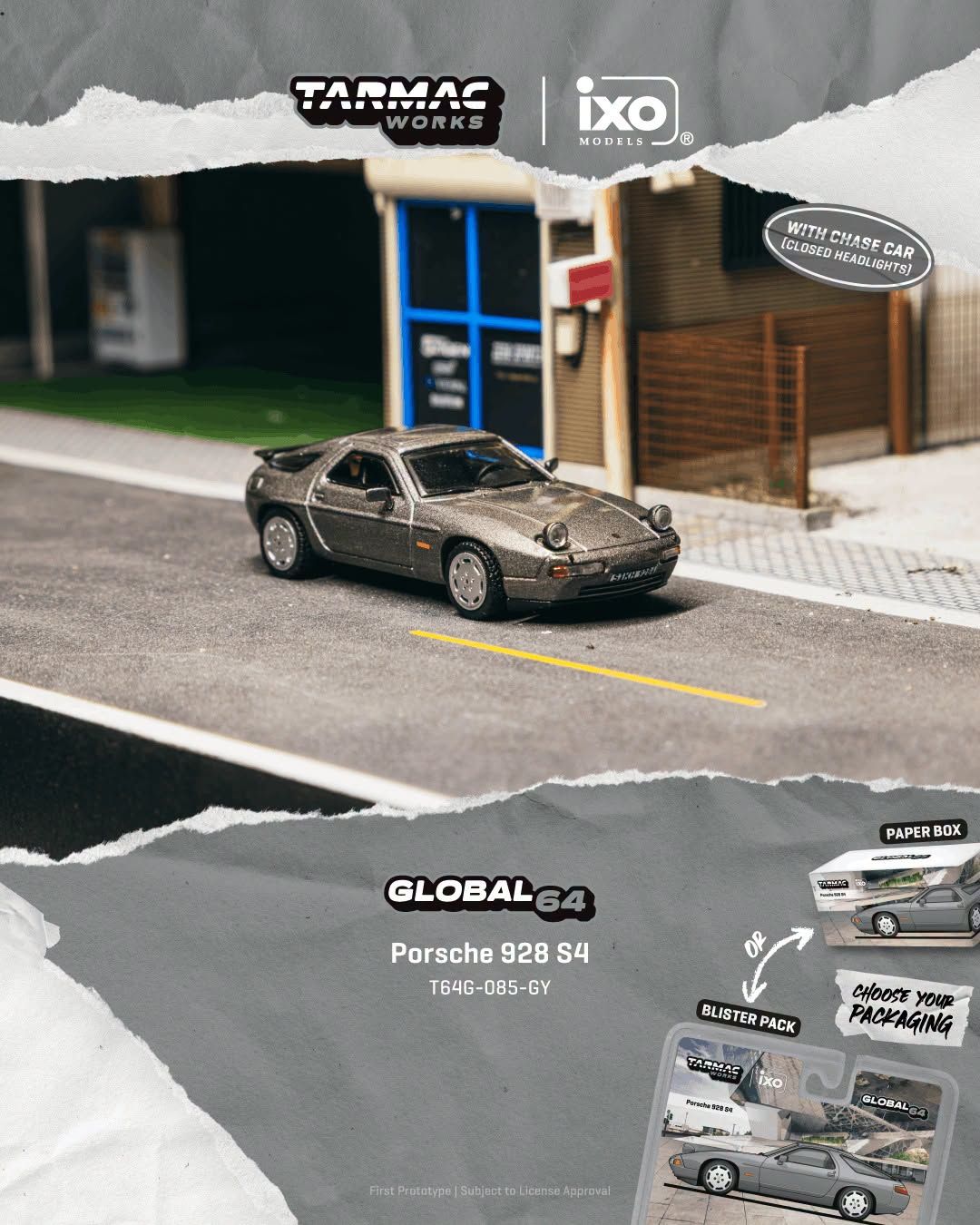 1:64 Tarmac - 1992 Porsche 928 S4, grey metallic