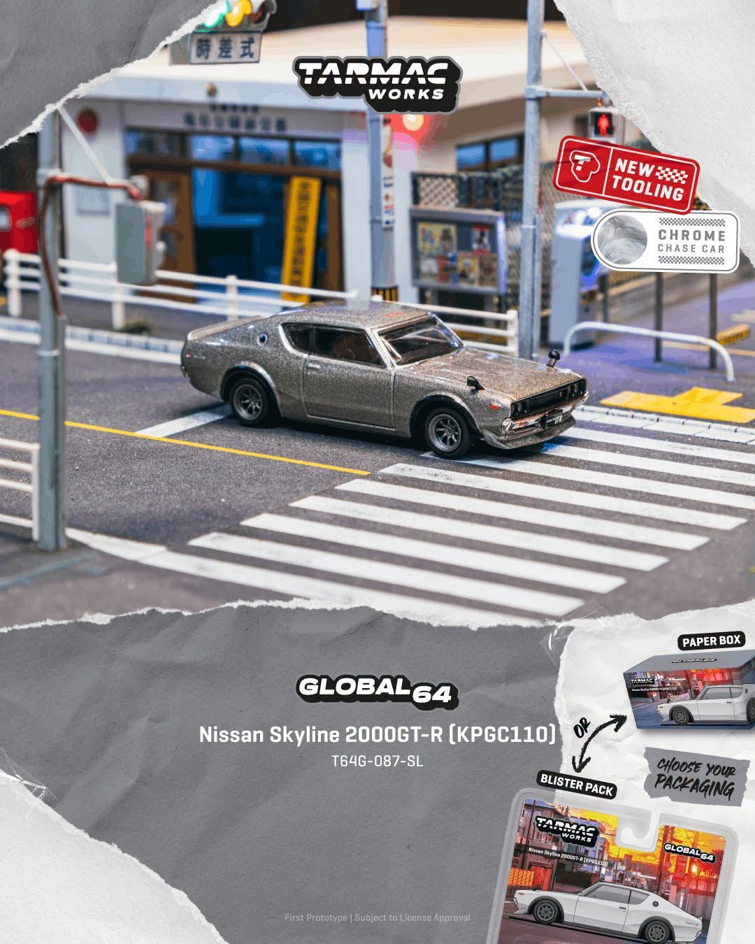 1:64 Tarmac - 1969 Nissan Skyline 2000GT-R (KPGC1100), silver