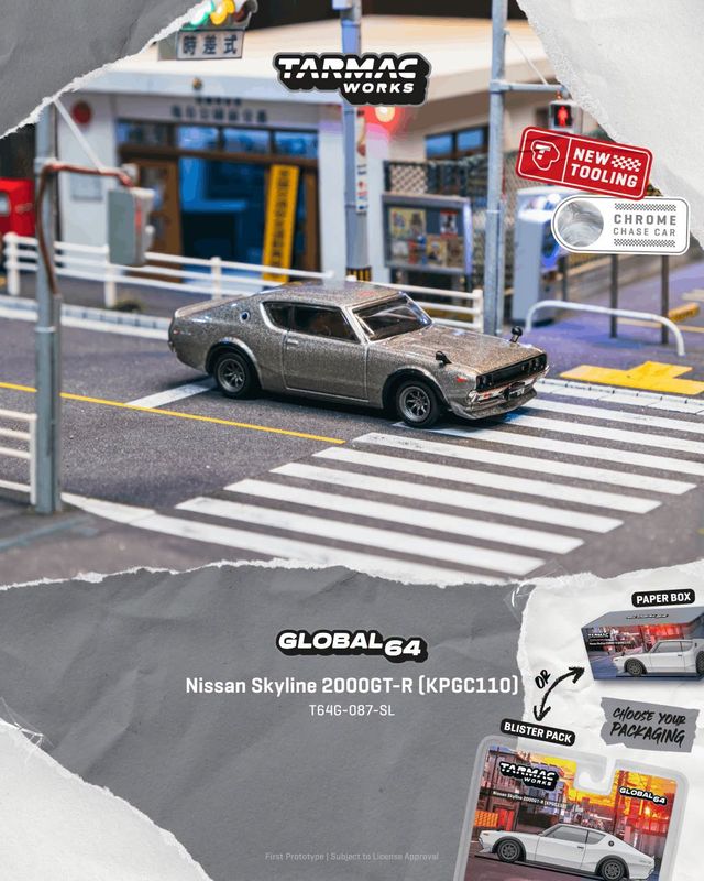 1:64 Tarmac - 1969 Nissan Skyline 2000GT-R (KPGC1100), silver