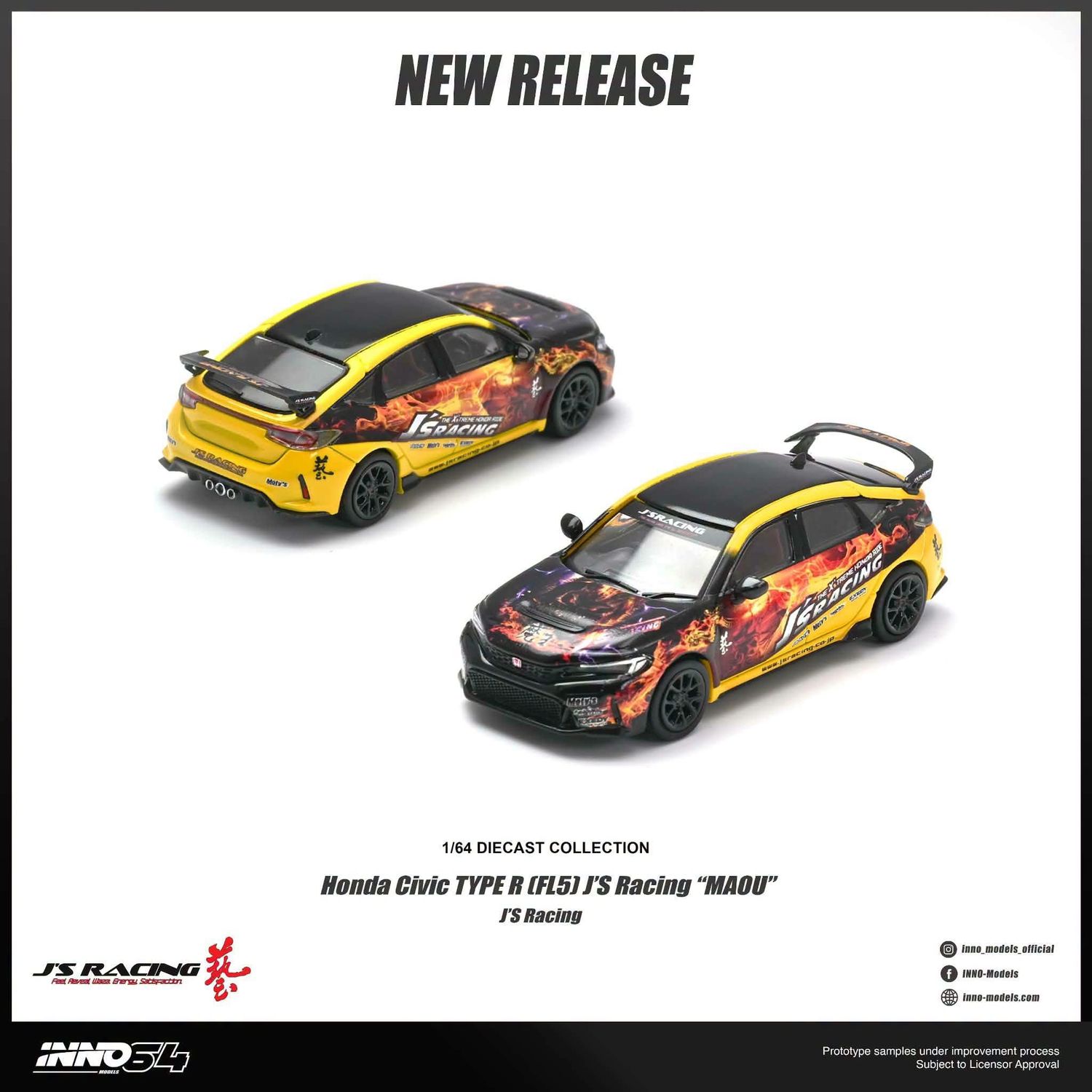 1:64 Inno64 - Honda Civic Type R (FL5) J`S Racing *Maou*