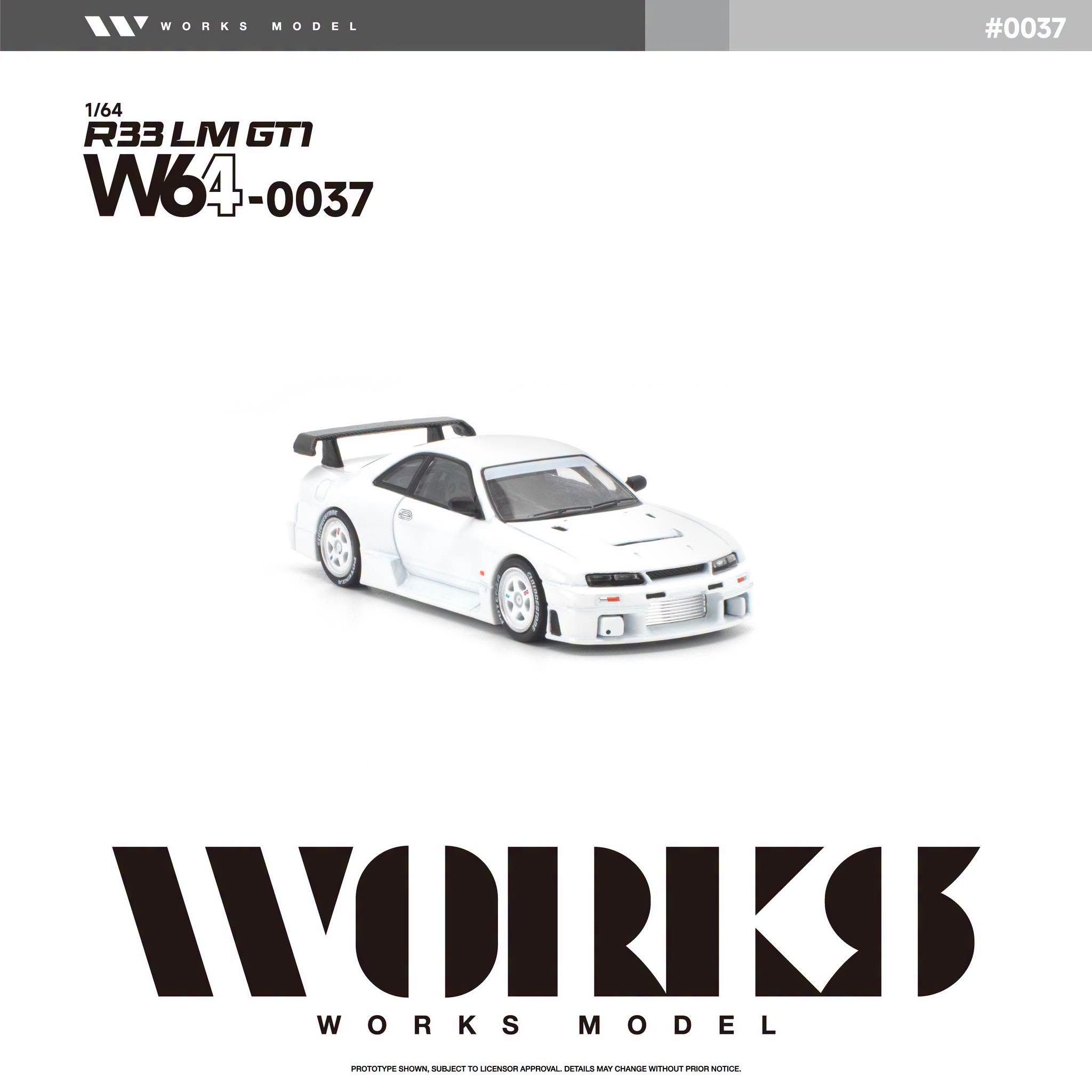 1:64 Works Model - 1995 Nissan Skyline R33 LM GT1, white