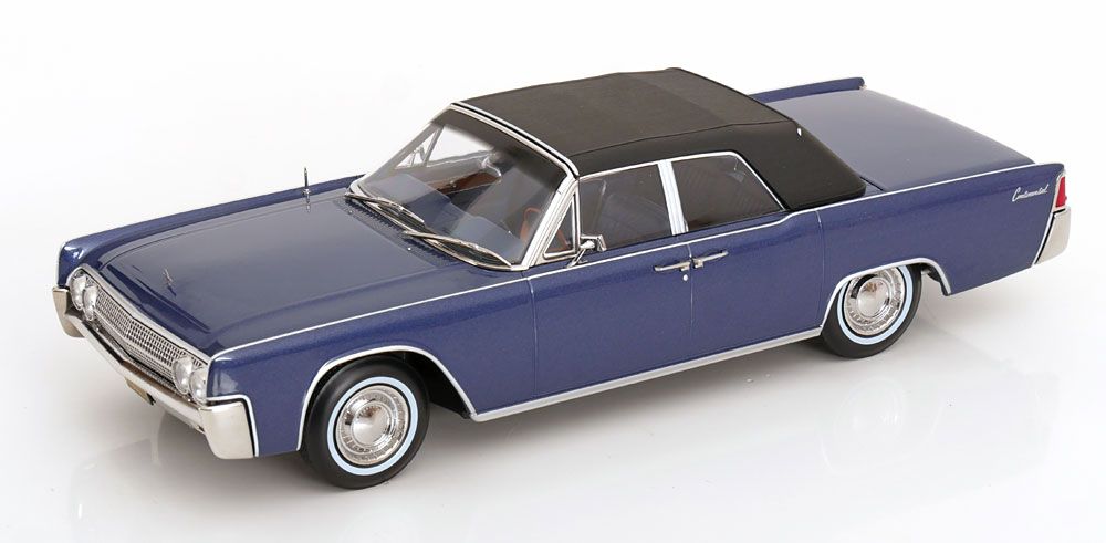 1:18 KK Scale - Lincoln Continental Convertible TV Series Lincoln Lawyer 1963 blaumetallic