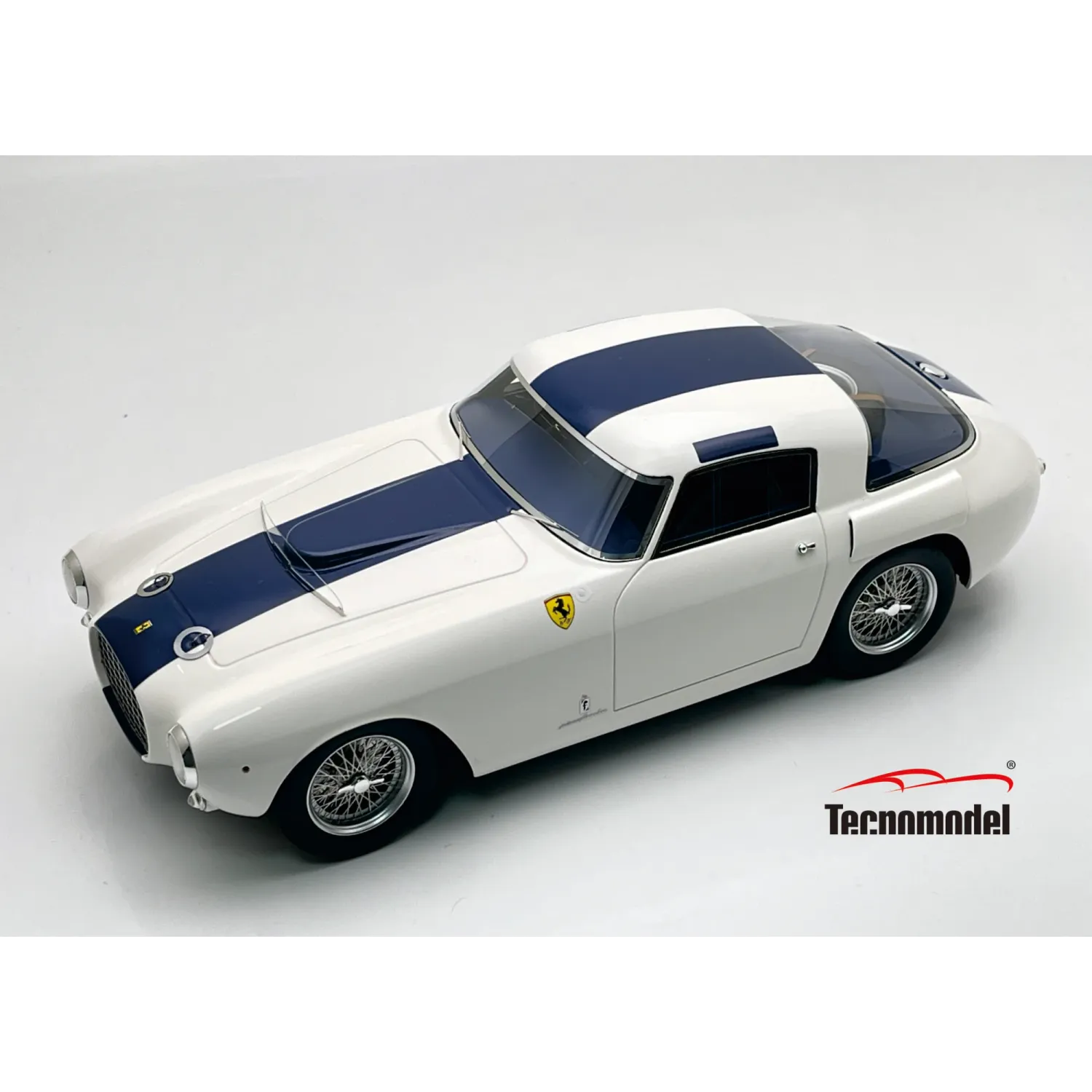 1:18 Tecnomodel - 1953 Ferrari 250 MM Press White/Blue
