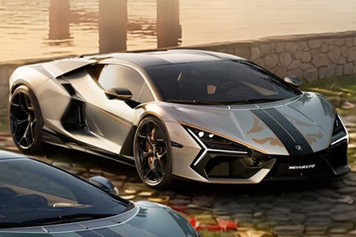 1:43 Looksmart - 2026 Lamborghini Revuelto Impavido Grigio Artis Lucido (Shiny) – Nero Noctis (Shiny)