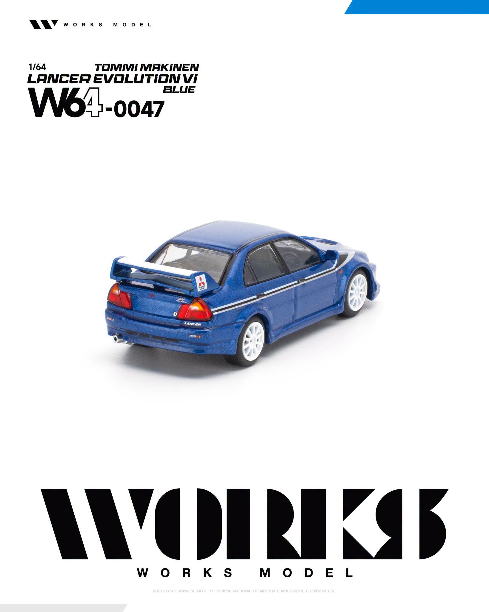 1:64 Works Model - Mitsubishi Lancer Evolution VI Tommi Makinen, blue
