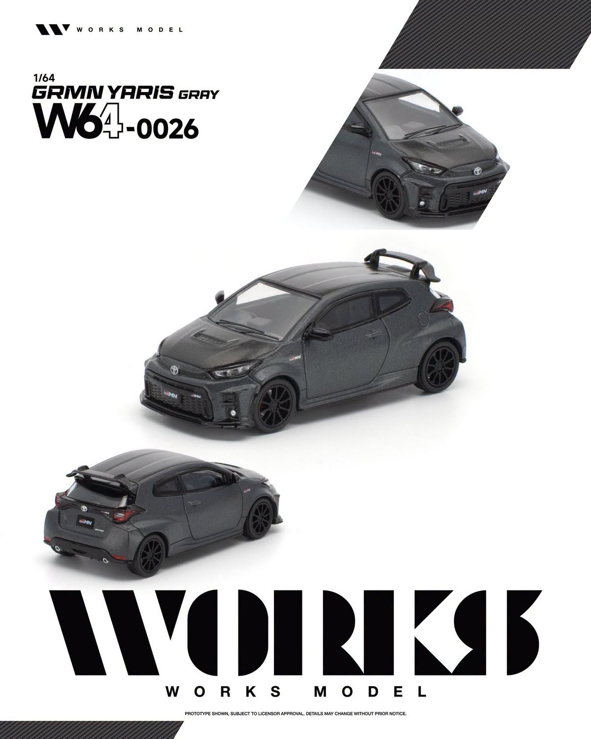 1:64 Works Model - Toyota GRMS Yaris, gray