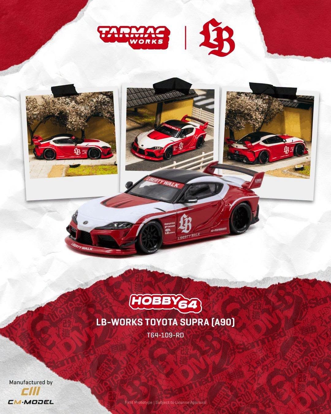 1:64 Tarmac - 2025 Toyota Supra (A90) LB-Works, red