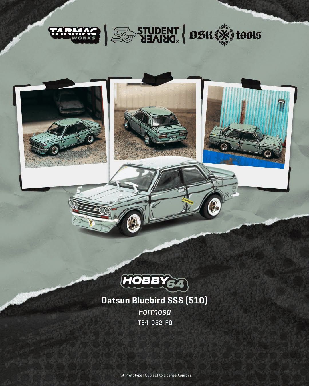 1:64 Tarmac - 1973 Datsun 510 Bluebird Wagon SSS, green