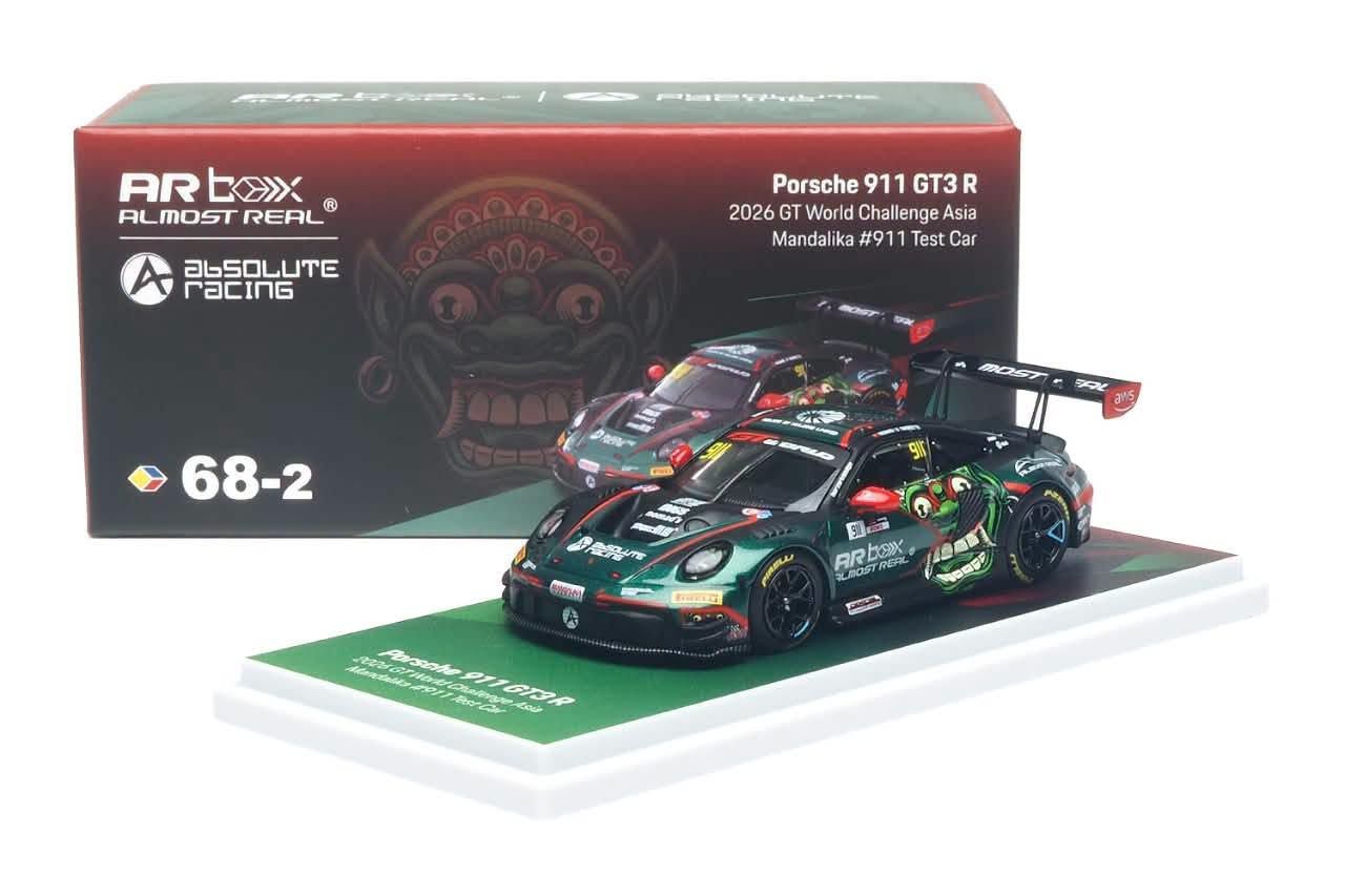 1:64 Almost Real - 2026 Porsche 911 GT3 R GT World Challenge Asia Mandalika #911 Test Car