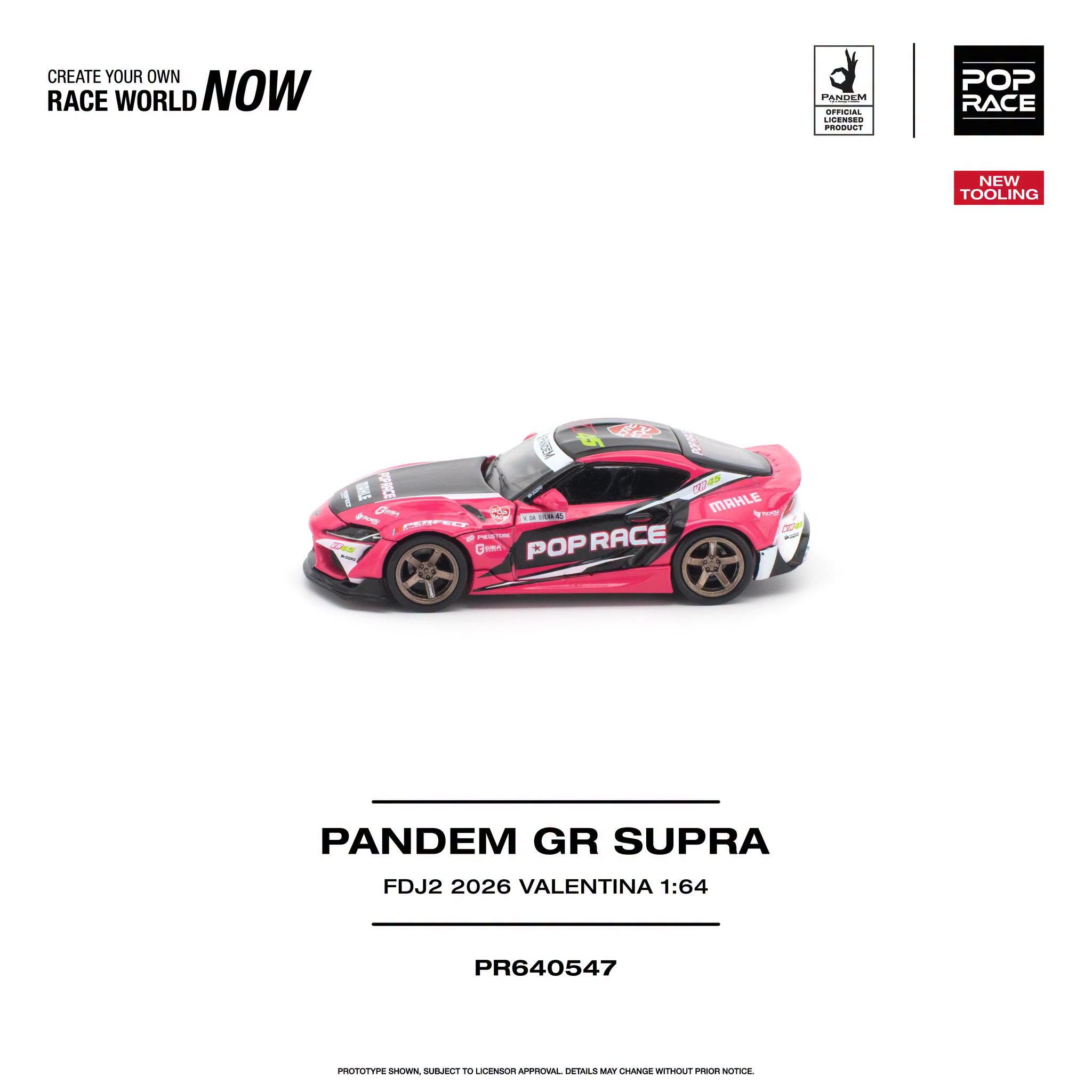 1:64 Pop Race Limited - Pandem GR Supra FDJ2 Valentina Piaz, pink