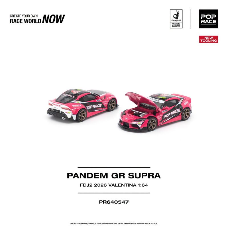 1:64 Pop Race Limited - Pandem GR Supra FDJ2 Valentina Piaz, pink