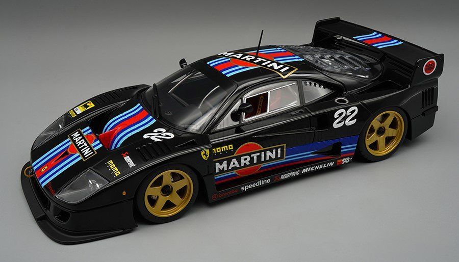 1:12 Tecnomodel - 1996 Ferrari F40 LM #22 Martini Racing Black / Gold Wheels
