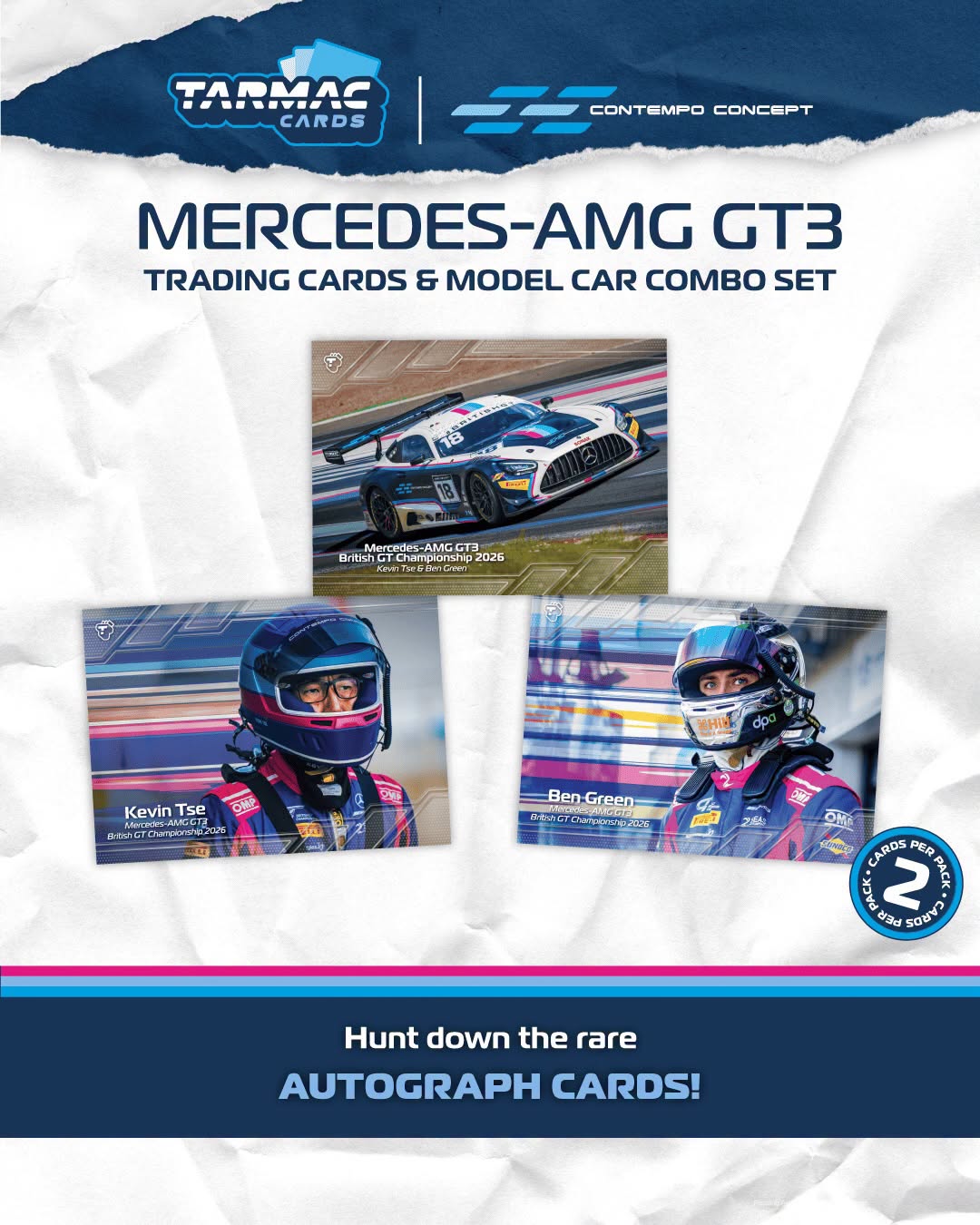 1:64 Tarmac - 2026 Mercedes-Benz AMG GT GT3 #18 Kevin TSE British GT Championship *Tarmac Cards*