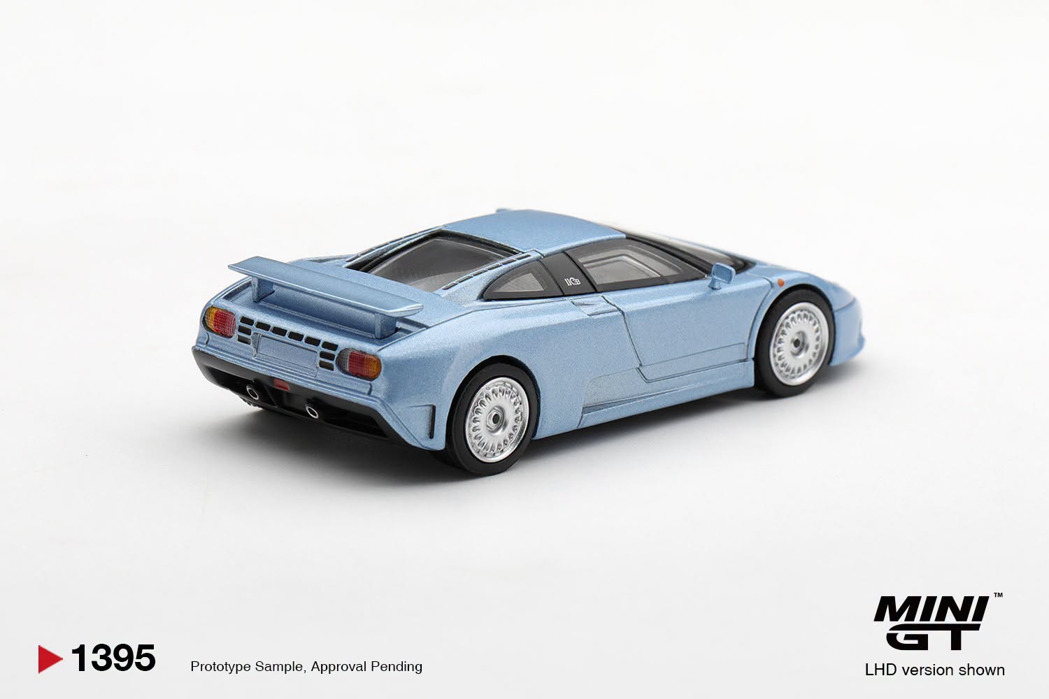 1:64 Mini GT - 1992 Bugatti EB110 GT Azzurro Metallizzato Mondial De L`Automobile, blue *Blister packaging*