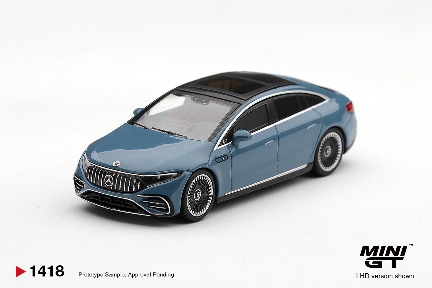 1:64 Mini GT - 2021 Mercedes-Benz EQS 53, nautic blue metallic