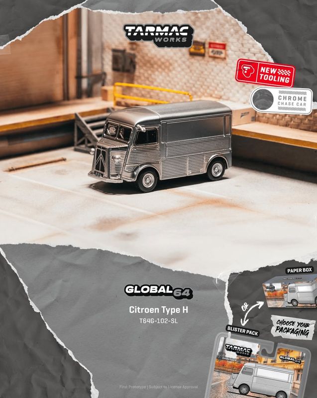 1:64 Tarmac - 1969 Citroen Type H, gris metal irise