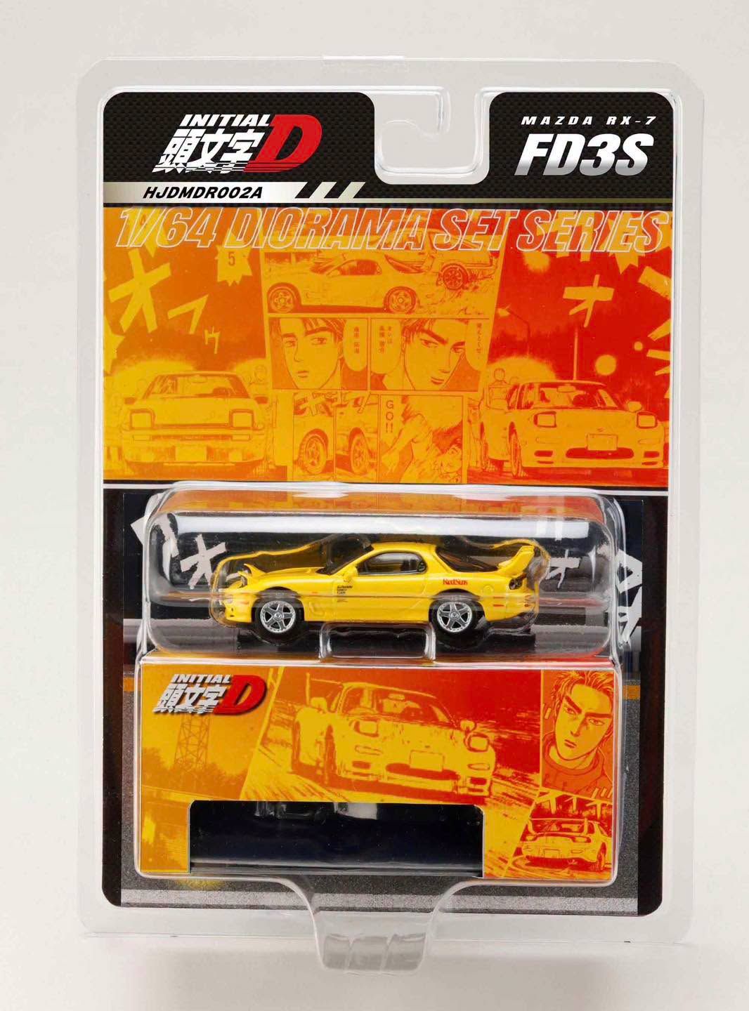 1:64 Hobby Japan - Mazda RX-7 (FD3DS) RedSuns/Initial D Keisuke Takahashi vs Takumi Fujiwara *Re-Release with a Special Collectible Card included*