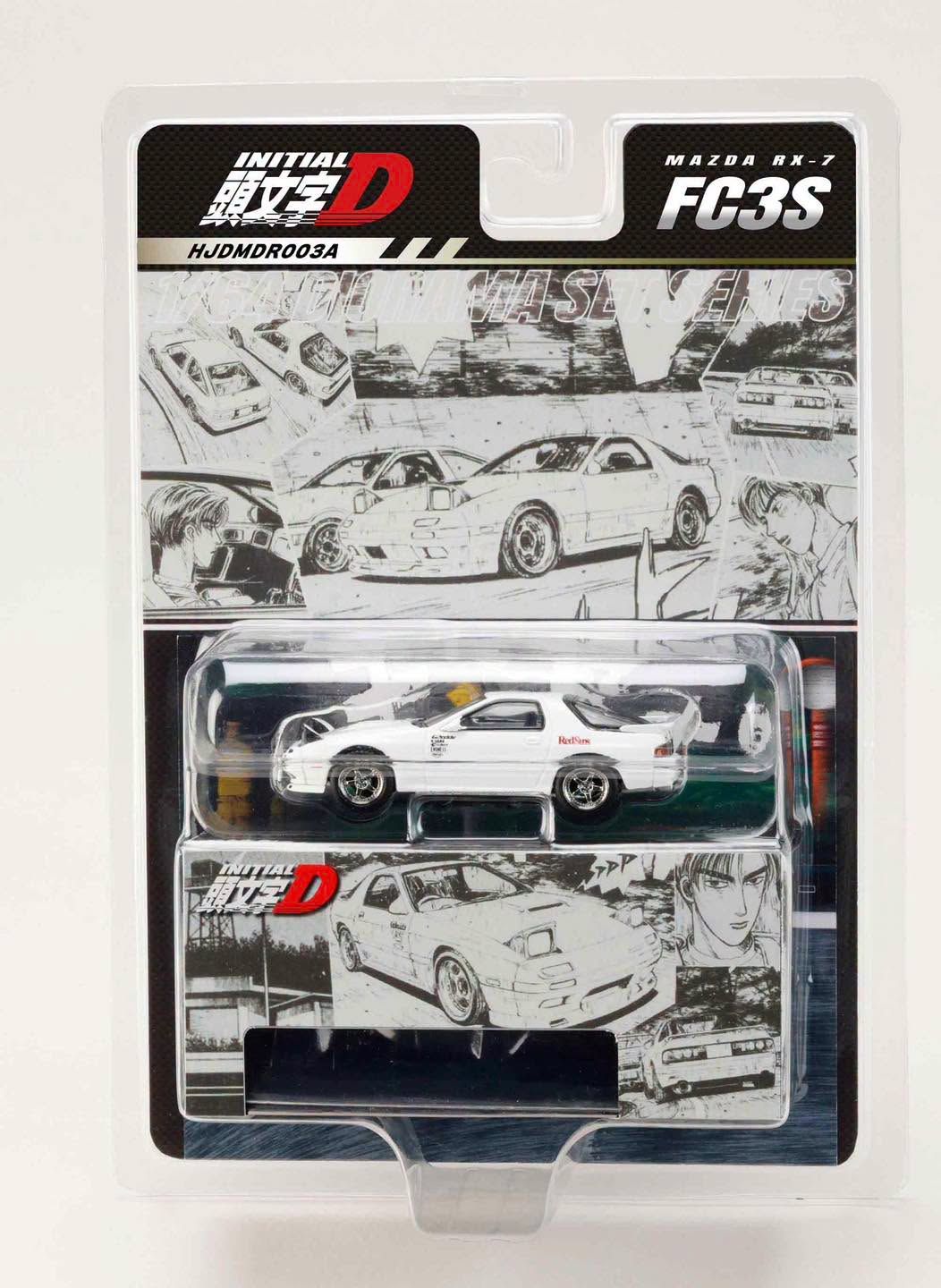 1:64 Hobby Japan - Mazda RX-7 (FD3DS) RedSuns/Initial D Ryosuke Takahashi vs Takumi Fujiwara *Re-Release with a Special Collectible Card included*