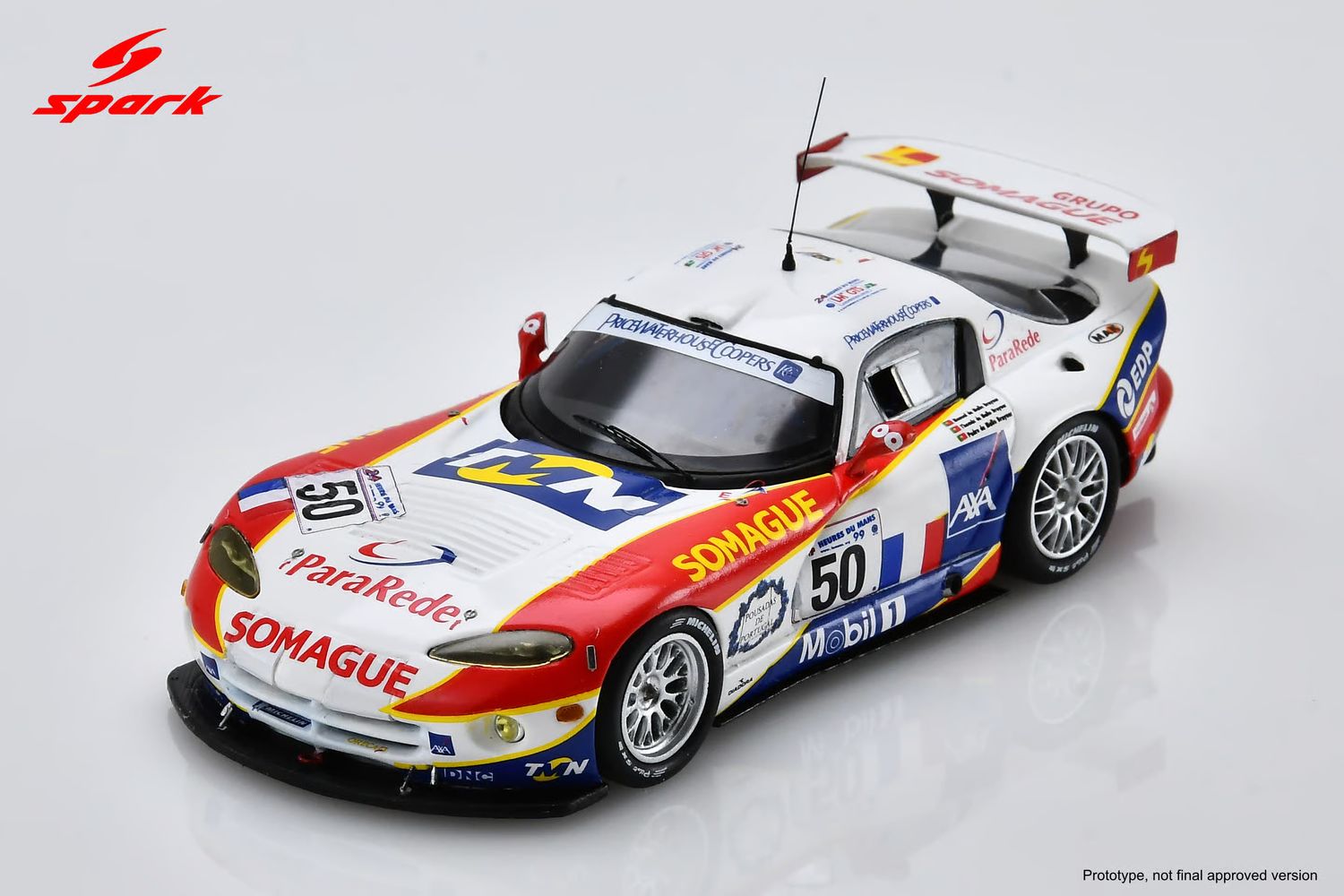 1:43 Spark - Dodge Viper GTS-R #50 15th Le Mans 24H 1999 P. Mello-Breyner M. Mello-Breyner T. Mello-Breyner