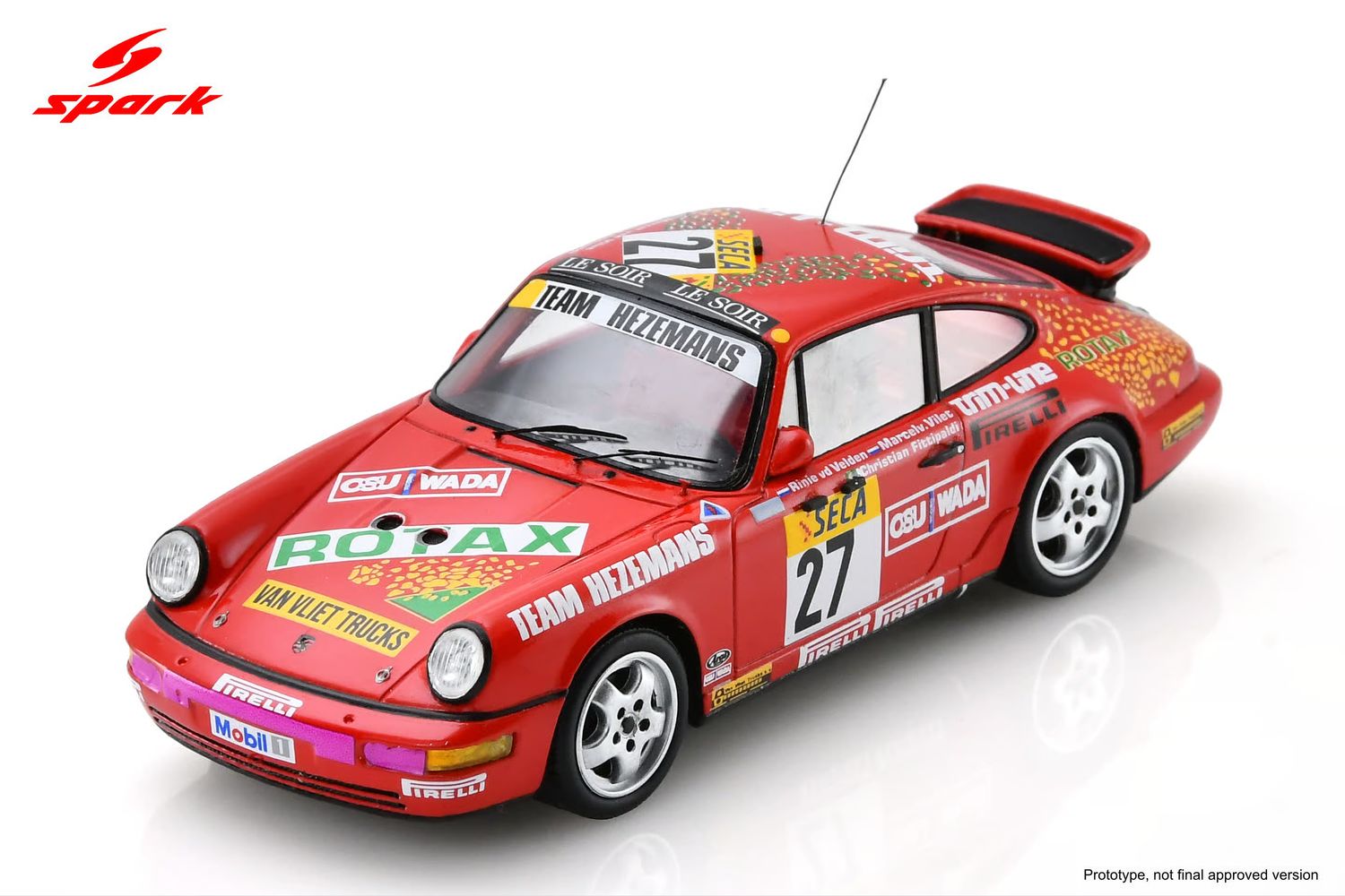 1:43 Spark - Porsche 964 Carrera 2 #27 Spa 24H 1991 R. van der Velden M. van Vliet C. Fittipaldi