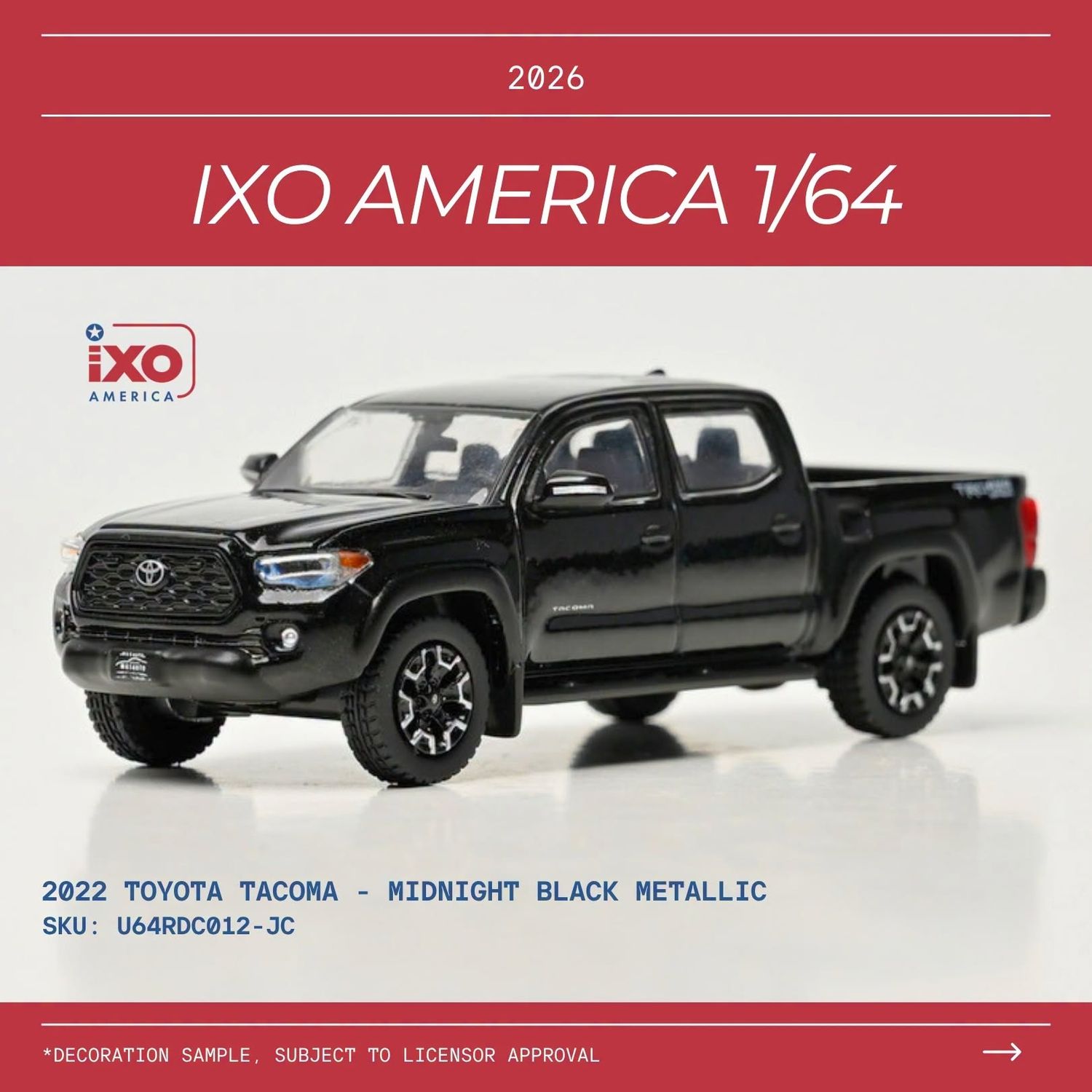 1:64 Ixo USA - 2022 Toyota Tacoma Black