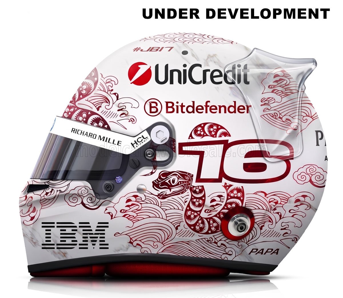 1:2 Mini Helmet - Ferrari F1 #16 China GP 2025 C. Leclerc Year of the Wooden Snake Livery