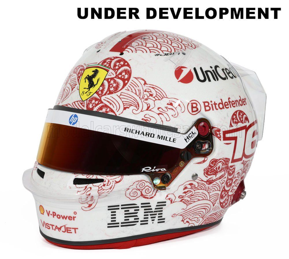 1:2 Mini Helmet - Ferrari F1 #16 China GP 2025 C. Leclerc Year of the Wooden Snake Livery