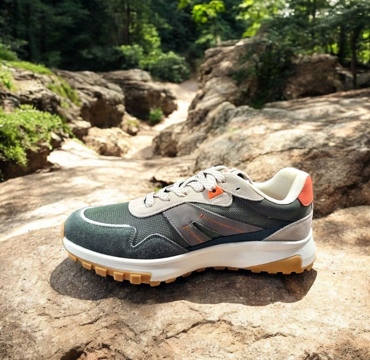 FLUCHOS : basket cuir kaki