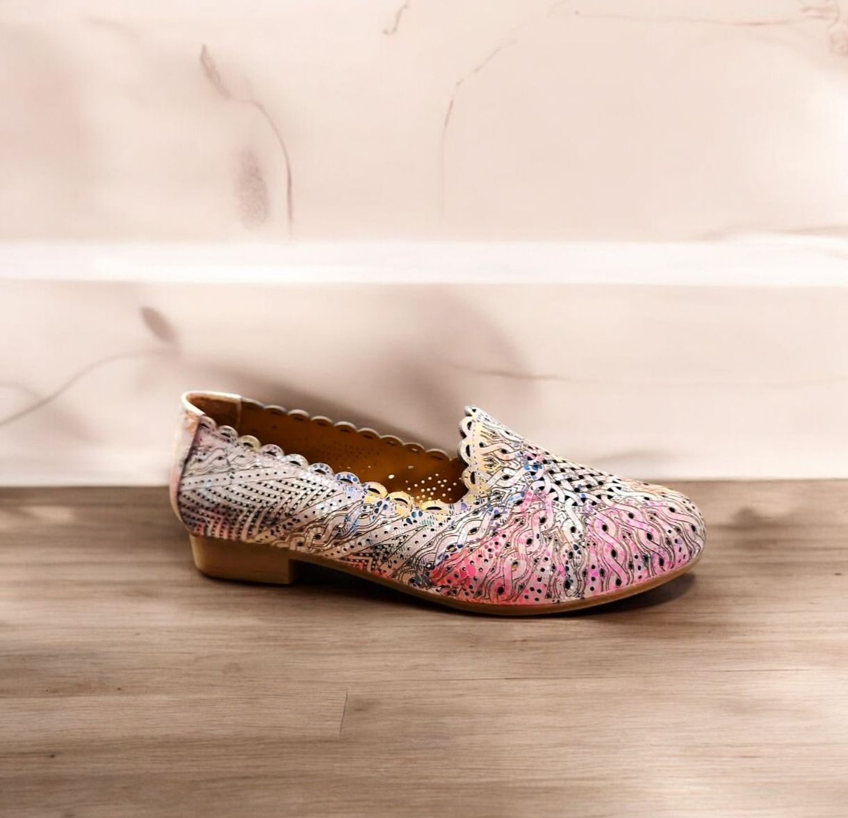 HOOPER : mocassins aérés multi rose