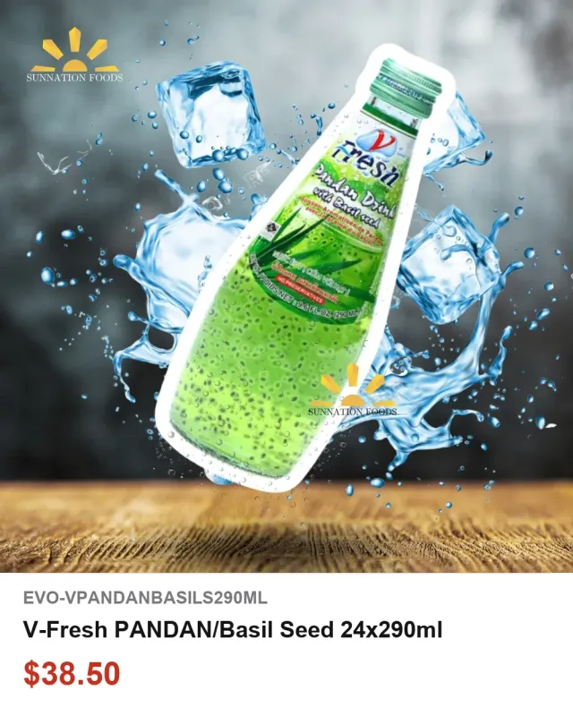 V-Fresh Pandan Basil Seed Drink 24 x 290ml