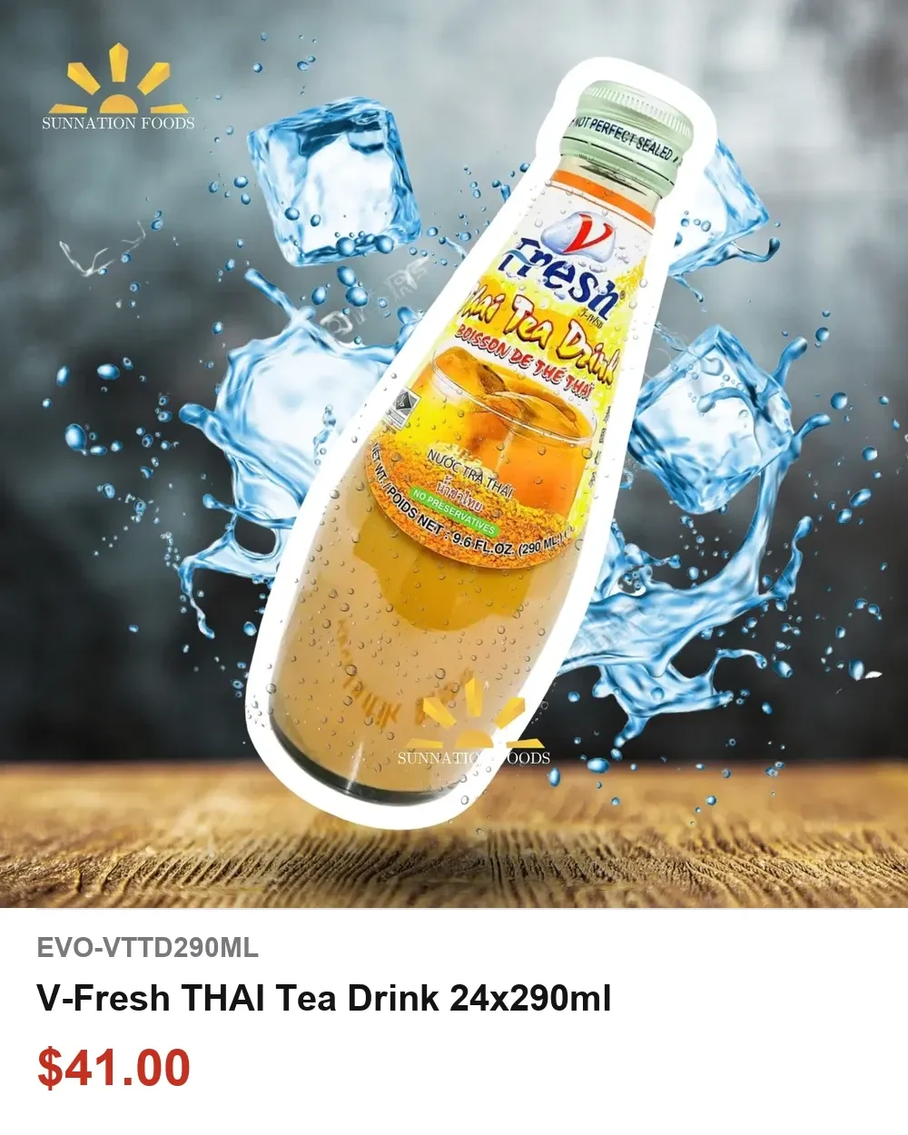 V-Fresh Thai Tea Basil Seed Drink 24 x 290ml