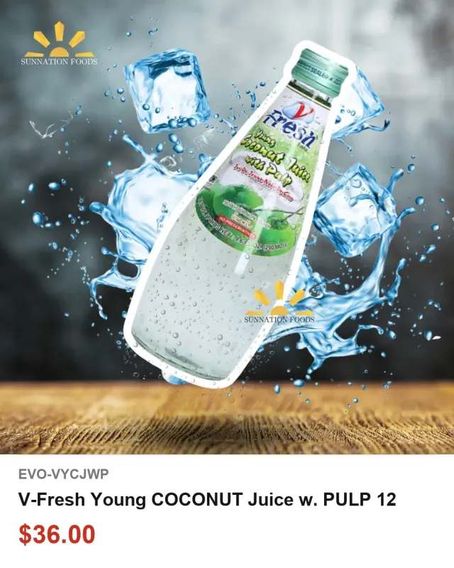 V-Fresh Young Coconut Juice with Pulp 12 x 290ml