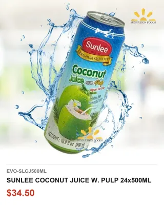 Sunlee Coconut Juice with Pulp 24 x 500ml