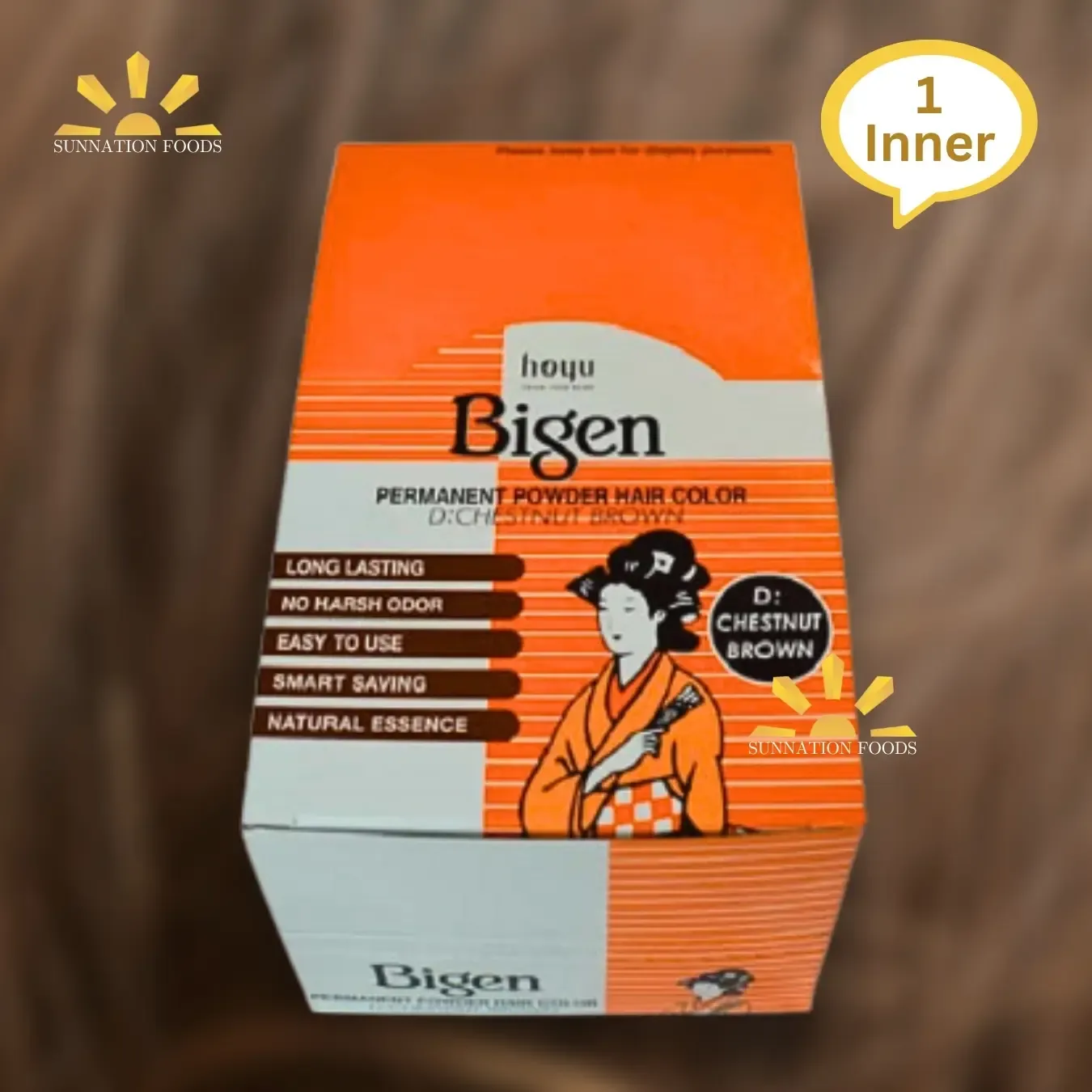 Bigen Hair Dye Powder CHESTNUT BROWN (D) 12s (Inner)