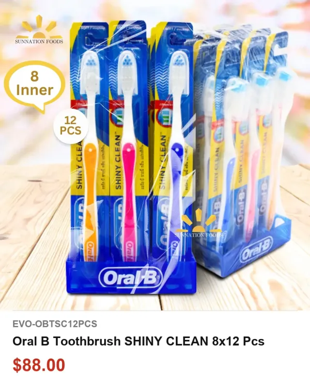 Oral B Toothbrush SHINY CLEAN 8x12 Pcs