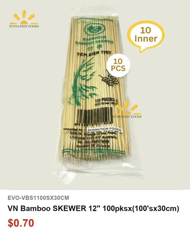 VN Bamboo SKEWER 12- 100pksx(100sx30cm)