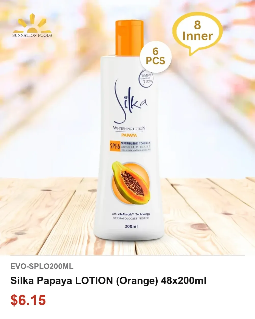 Silka Papaya LOTION (Orange) 48x200ml